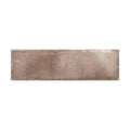 A rectangular taupe ceramic tile with a subtle textured surface and uneven edges from metropolitan rome collection