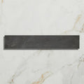 Dark gray rectangular metropolitan slate parquet tile with a natural textured riven finish surface