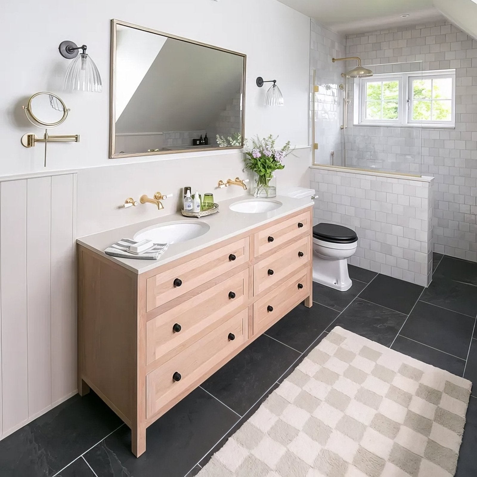 Metropolitan Slate Riven Finish in a shower setting