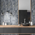 Black ceramic bowl sink from the Metropolitan Sydney collection featuring a sleek round design for modern bathrooms