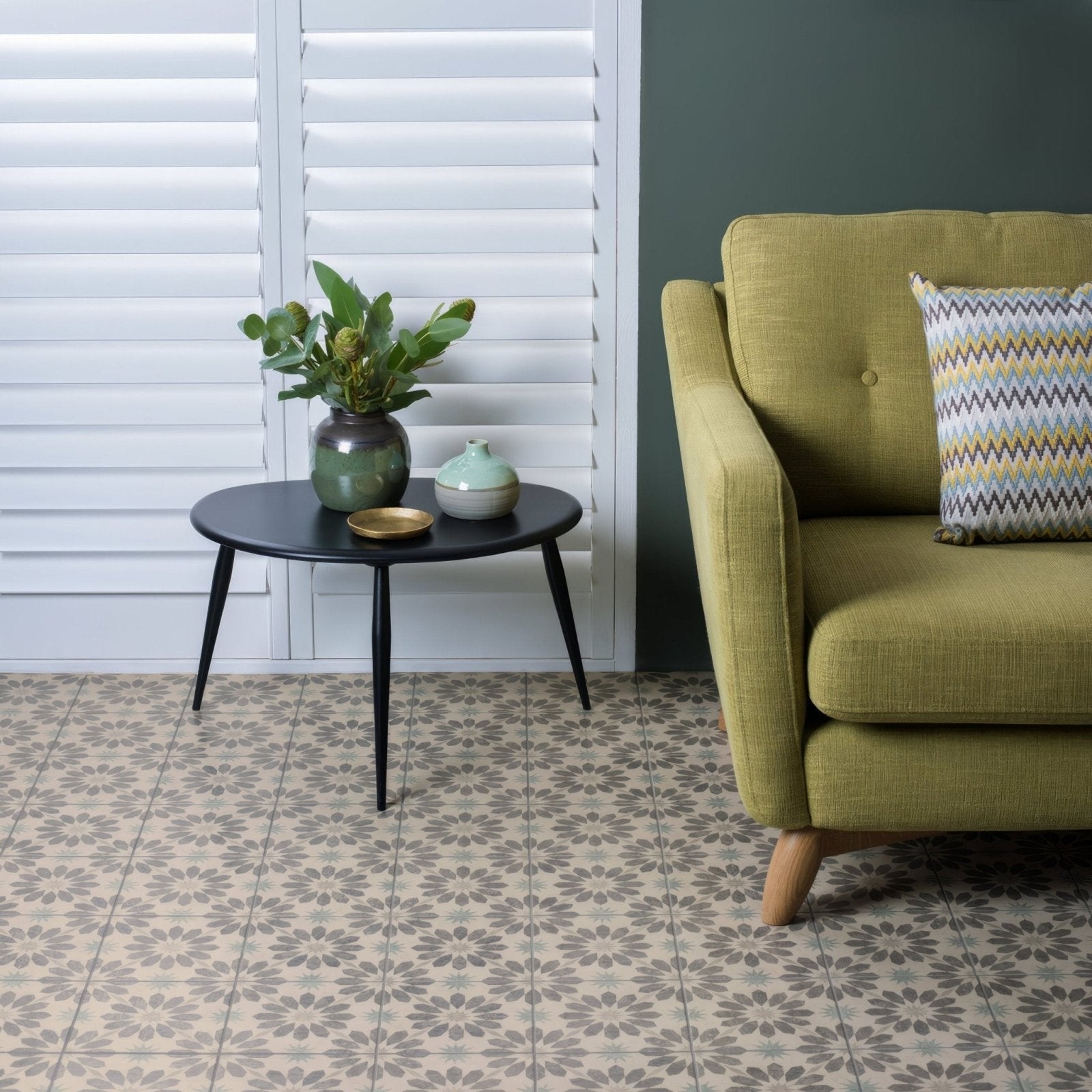 Olive green upholstered mezzo aria armchair with tufted back and wooden legs for stylish living room seating