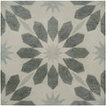 Mezzo aria gray and white geometric tile featuring a starburst pattern for stylish wall or floor decoration
