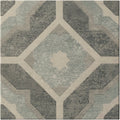 Mezzo Volante gray and beige geometric patterned tile with distressed vintage-inspired finish for flooring and walls