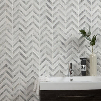 Milan Silver Marble Mosaic