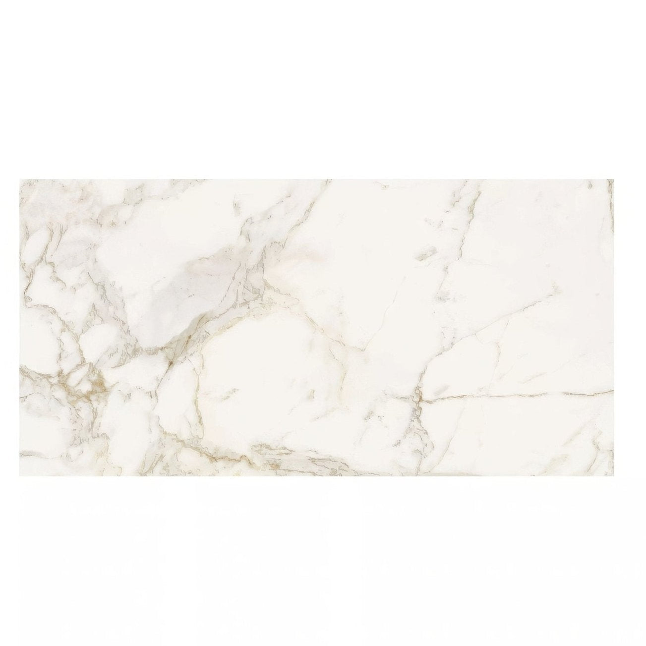 Milos white 60 x 120cm rectangular tile in white marble effect with subtle gray veining for elegant wall or floor decor