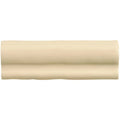 Cream-colored glossy ceramic tile mimosa torus moulding with subtle wavy texture for decorative edging