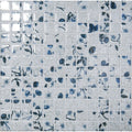 Blue and white cracked ceramic mosaic tile with floral and fruit patterns from ming porcelain mosaic collection