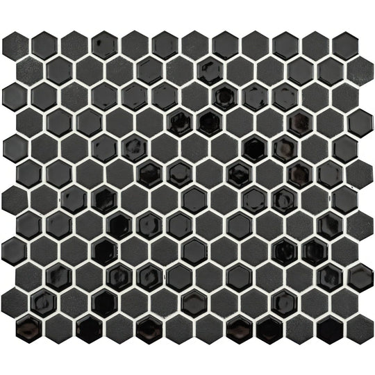 Mini Black Mixed Hexagon - alternate view