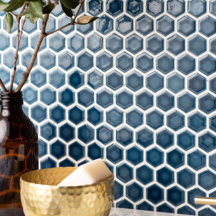 Blue Gloss Hexagon
