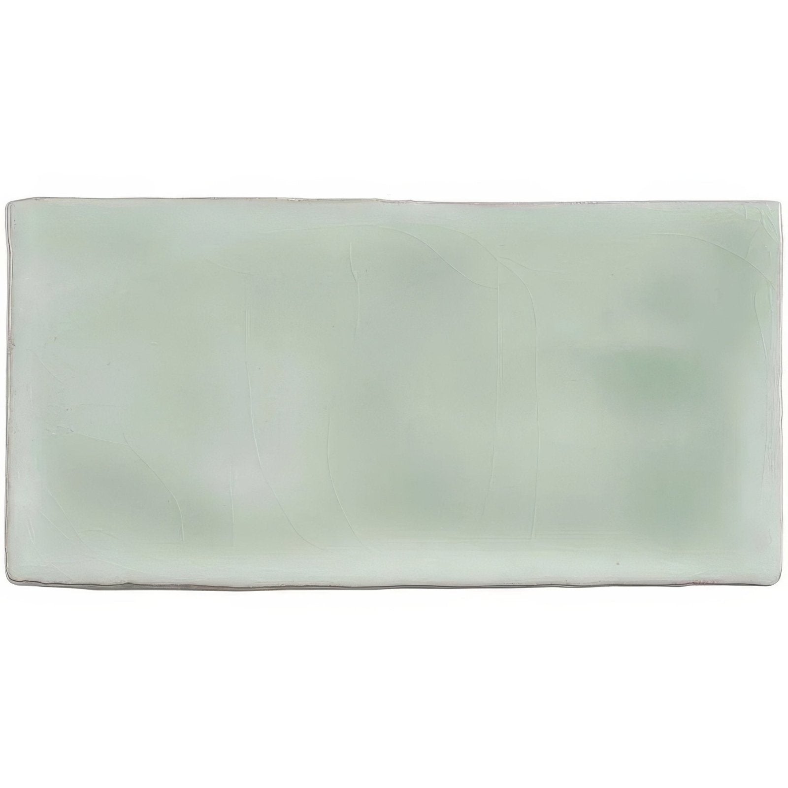 Mint brick tile rectangular matte ceramic tile in soft pale green with subtle variations and faint veining