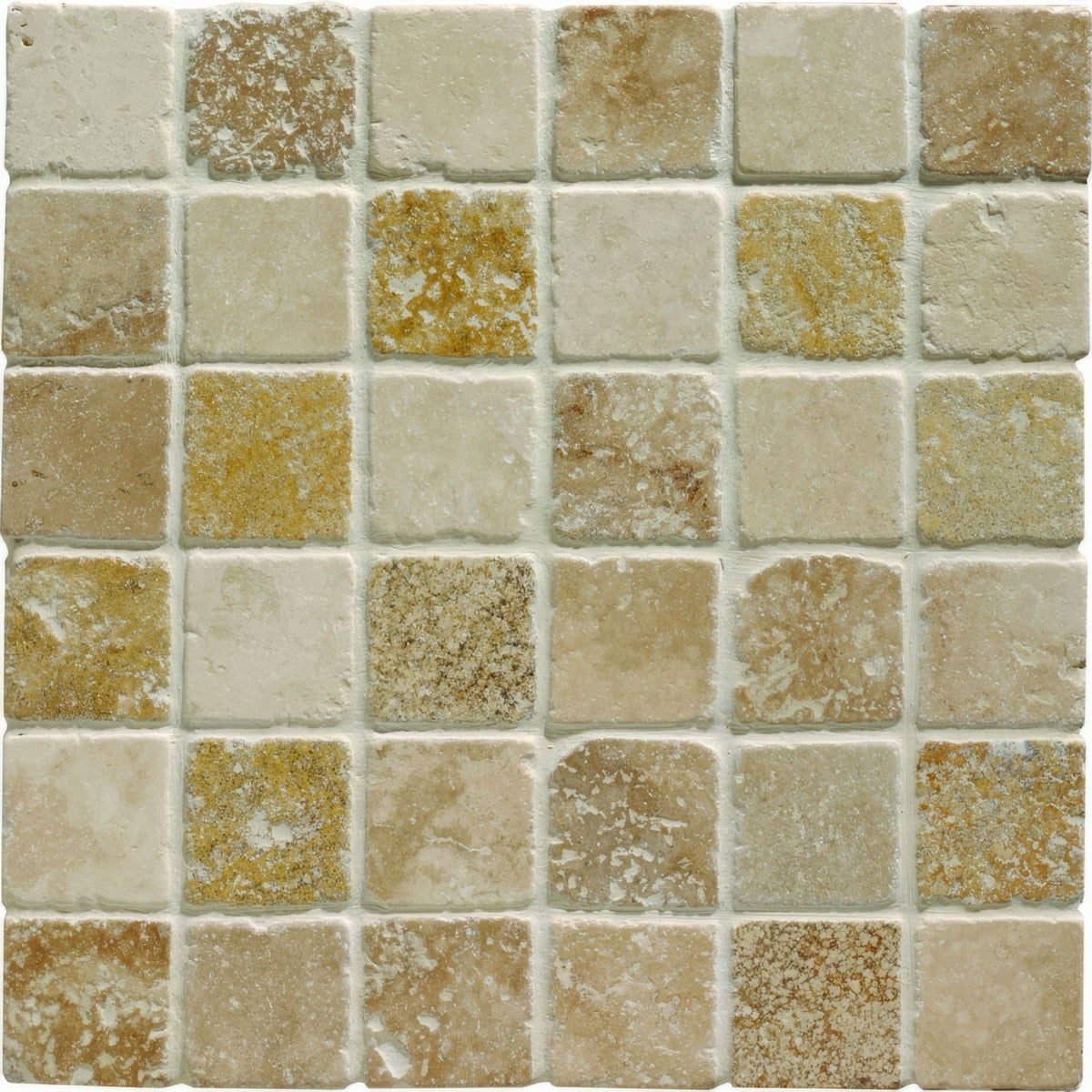 Mixed Travertine 4.8 Venetian Stone Mosaic – close-up detail