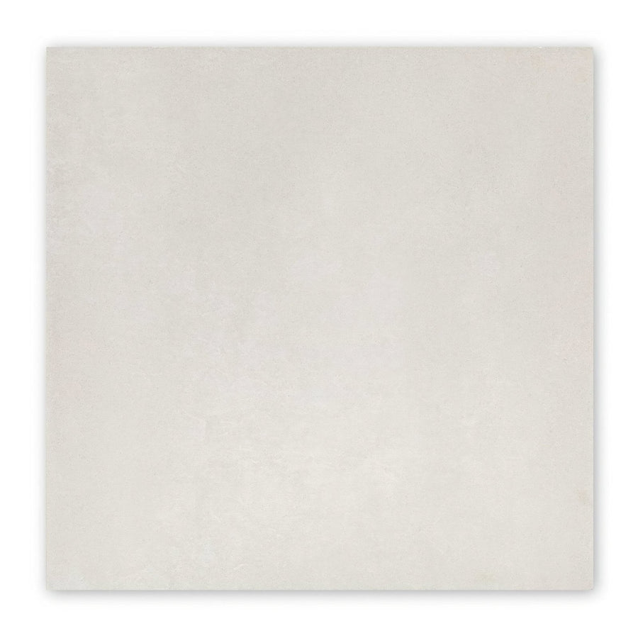 Cream-colored moderna white 60 x 60cm square tile with matte slightly textured surface for flooring and walls