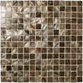 Brown and silver iridescent square mosaic tile panel from modesty shell mosaic for decorative wall use