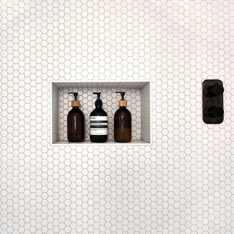 Mono Hex Porcelain Mosaic Blanc