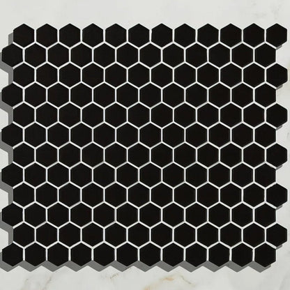 Mono Hex Porcelain Mosaic Noir