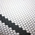 Mono Hex Porcelain Mosaic Noir shown as flooring