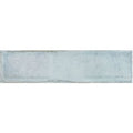 Montblanc denim rectangular light blue ceramic tile with subtle texture and slightly uneven edges 30x7.5cm