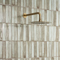 Montblanc Sage Stack brass showerhead with round flat face and multiple spray holes 60 x 20cm
