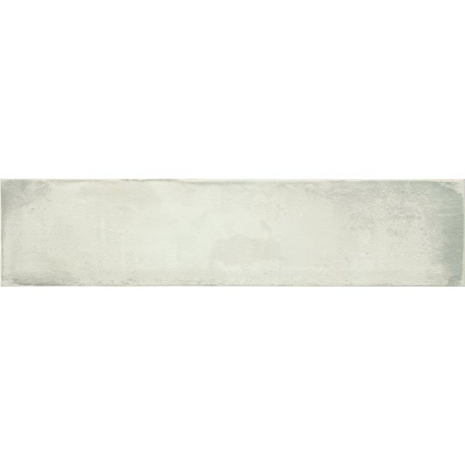 Montblanc white 30x7.5cm rectangular ceramic tile with matte finish soft off-white color and subtle gray undertones