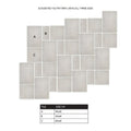Montpellier florac gray stone-effect tiles in 90x60 cm 30x60 cm and 60x60 cm sizes arranged in modern tumbled look