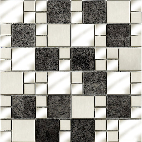 Moonlight Glass/Metal Mix Modular Mosaic - alternate view