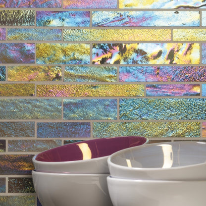 Morning Dew Glass Brickbond Mosaic