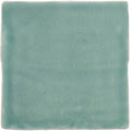 A square ceramic field tile moselle with a soft teal glaze and delicate crackle pattern