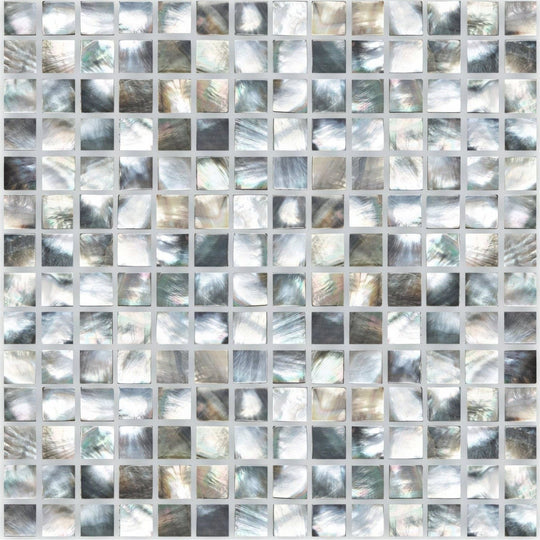 Mother of Pearl Black Square Mosaic
