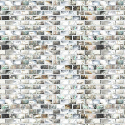 Mother of Pearl Black Rectangle Brick Mosaic