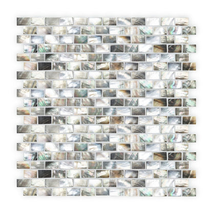 Mother of Pearl Black Rectangle Brick Mosaic