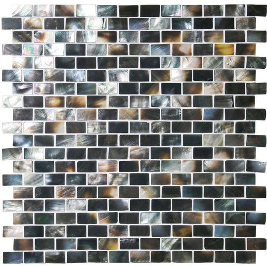 Mother of Pearl Dark Brickbond Shell Mosaic - alternate view