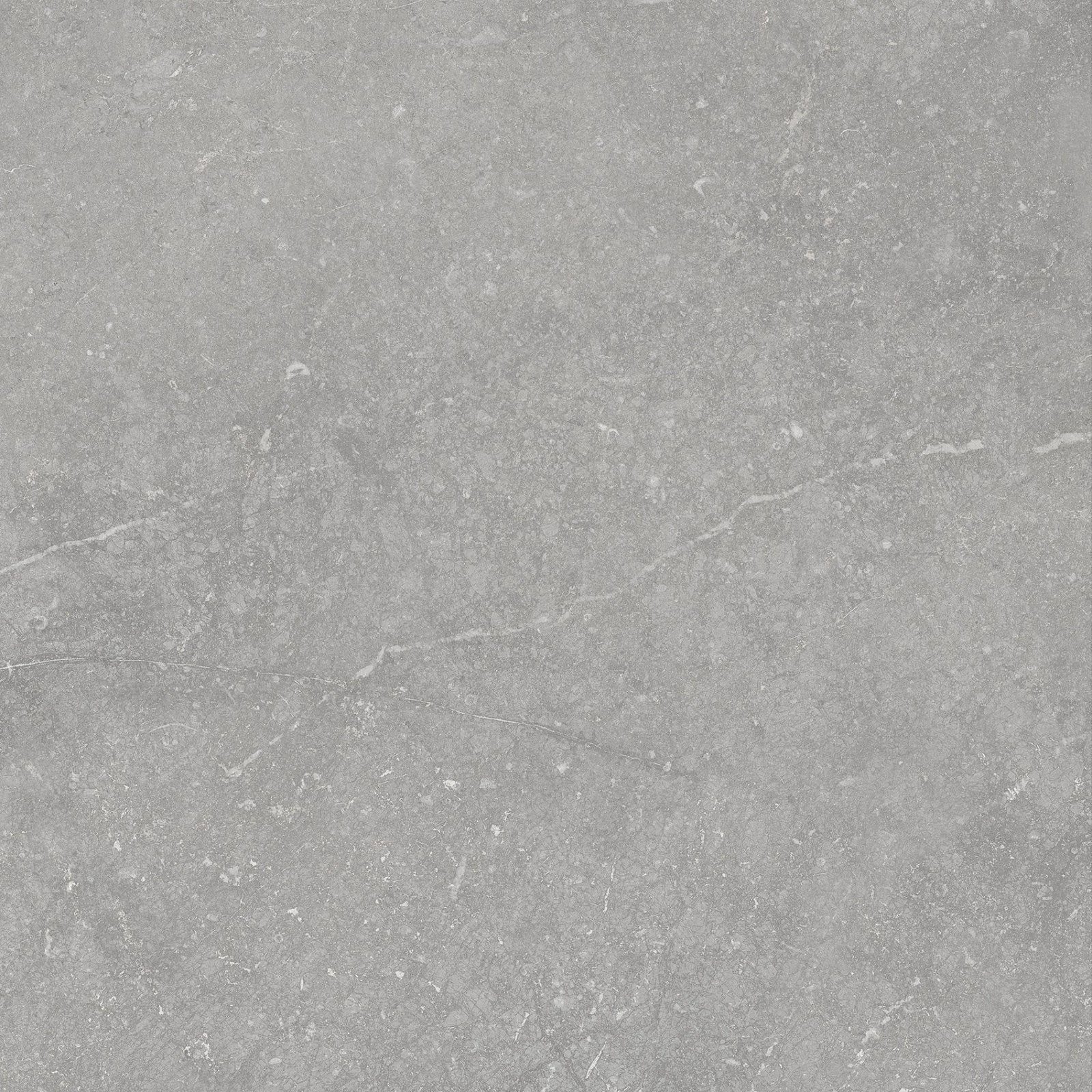 Gray stone tile munich pearl 60 x 60cm with subtle white veining and a matte textured surface for flooring