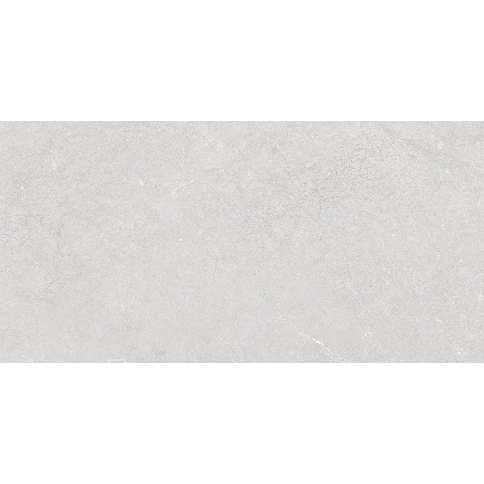 Munich white 30 x 60cm light gray rectangular tile with subtle textured surface resembling natural stone