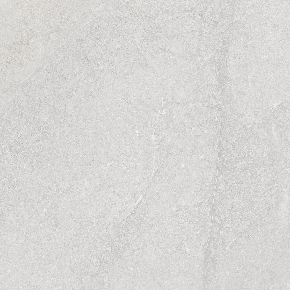 Munich white 60 x 60cm light gray marble-effect tile with subtle veining and smooth polished surface