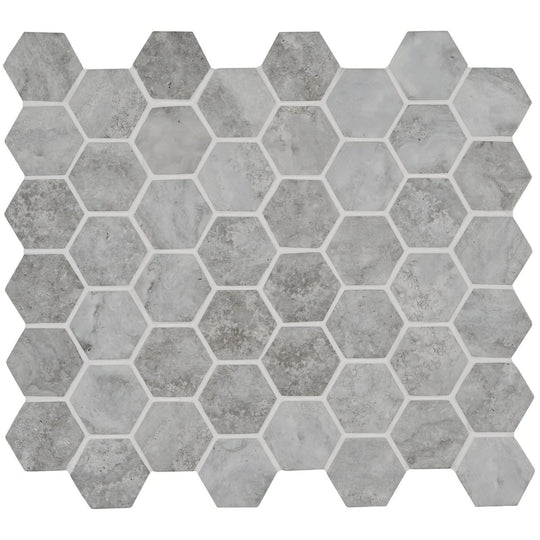 Murano Grey Glass Hexagon Mosaic - alternate view
