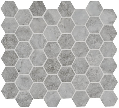 Murano Grey Glass Hexagon Mosaic