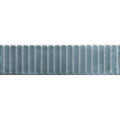 Gray corrugated metal strip with a weathered rustic finish featured in mussa way blue brillo product design