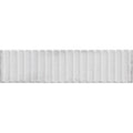 Mussa way white brillo tile with vertical ribbed texture and subtle gray veining on white rectangular surface