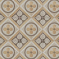 Beige and gray patterned ceramic floor tiles with vintage floral design from naples elenora collection