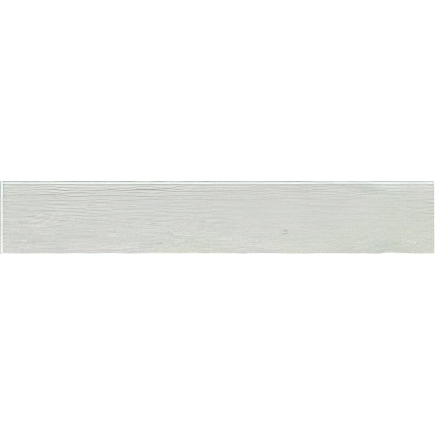 A sleek rectangular white matt tile with subtle wood grain texture nebraska white matt 60x10cm