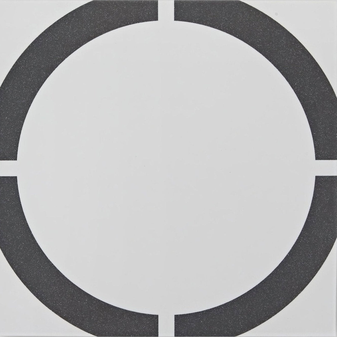 Neisha Crosland Tulia Hula Hoop black square mirror with minimalist silver frame and bold black circular geometric accents