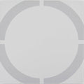 Gray circular tile with minimalist geometric design from neisha crosland tulia hula hoop dove collection