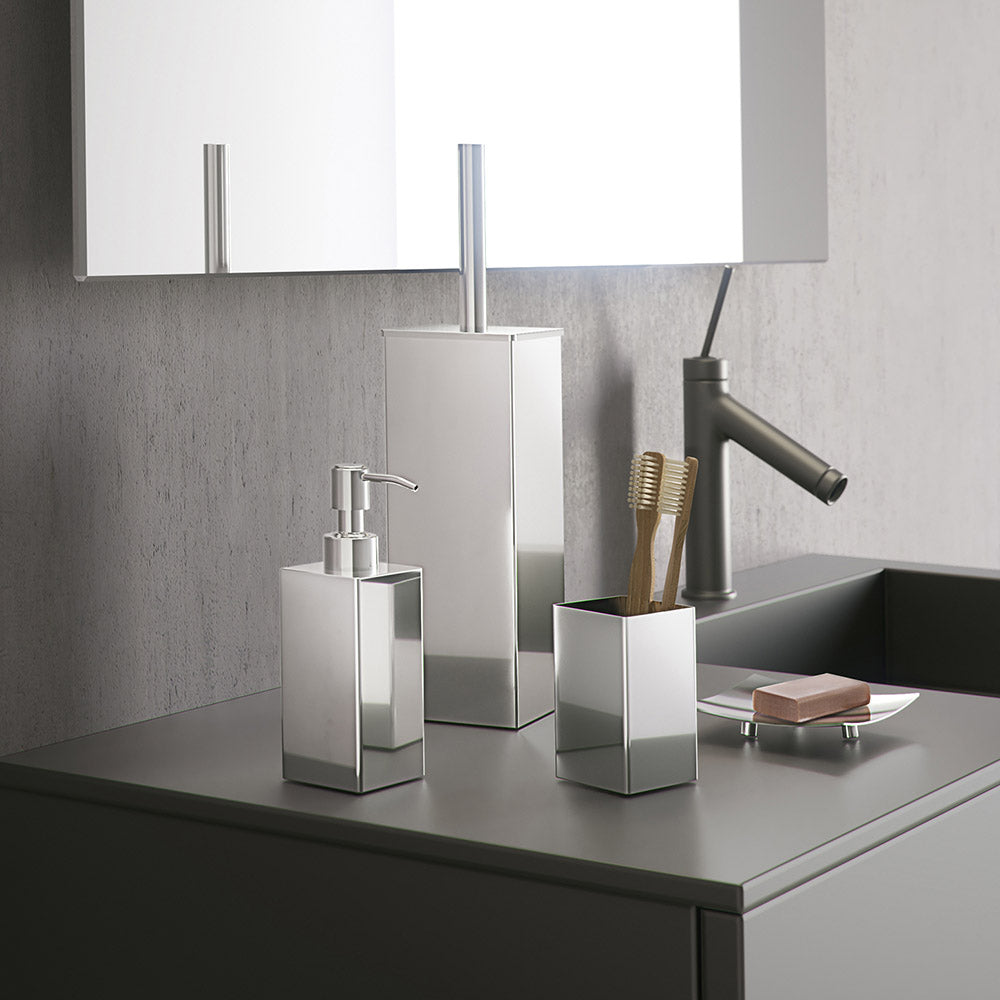 Nemesia Toilet Brush Freestanding in Chrome - Origins Living, view 2