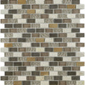 Brown gray and gold toned textured glass mosaic tile from new york beige glass collection with a glossy finish