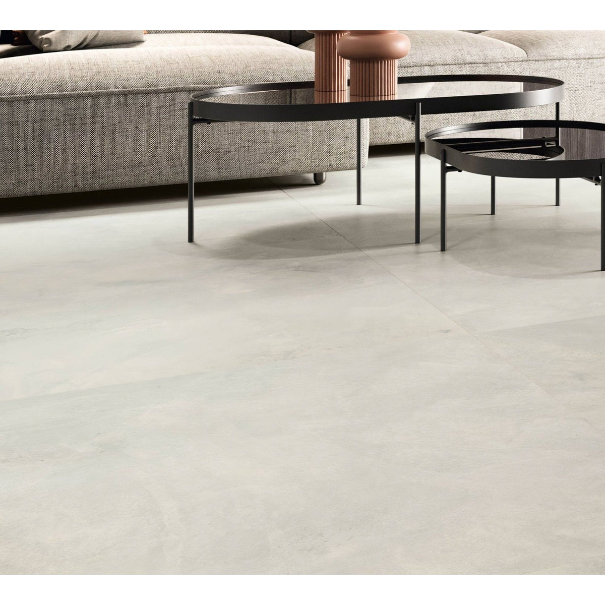 Modern minimalist coffee tables newark 1860 grey matt with black metal frames and glossy dark glass tops