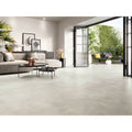 Light gray concrete style floor tile newark 1860 grey matt with smooth matte finish and subtle texture