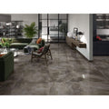 Shiny gray marble-effect floor tiles nilo 1846 stone polished with subtle veining and glossy finish