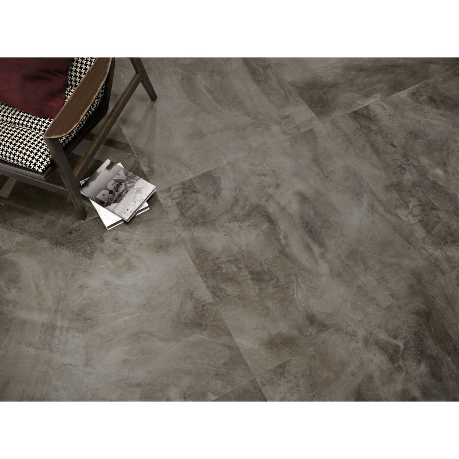 Nilo 1846 stone polished gray marble-effect floor tiles with subtle veining and a polished finish