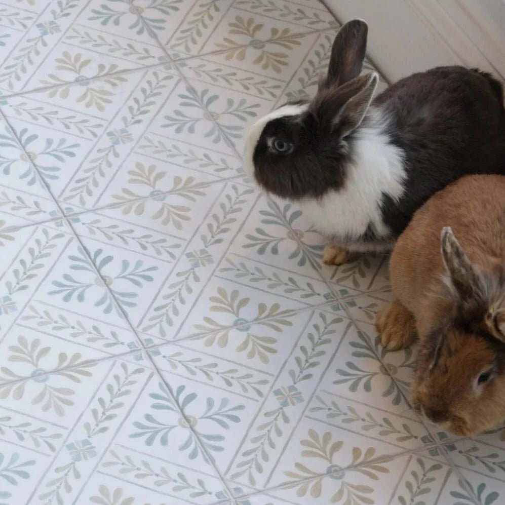 Nina Campbell Goa Aqua Ochre Porcelain Tile