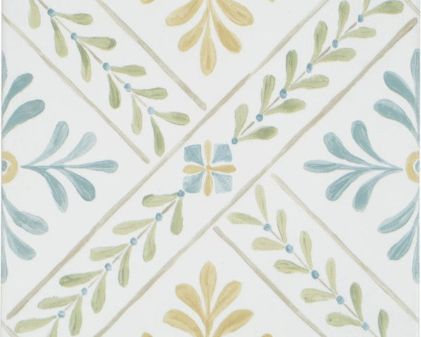 Nina Campbell Goa Aqua Ochre Porcelain Tile